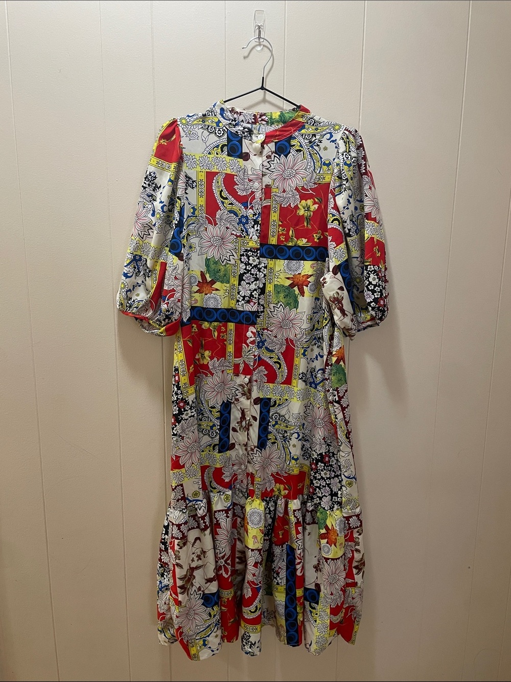 Multicolor Patchwork Floral Maxi Dress - Women